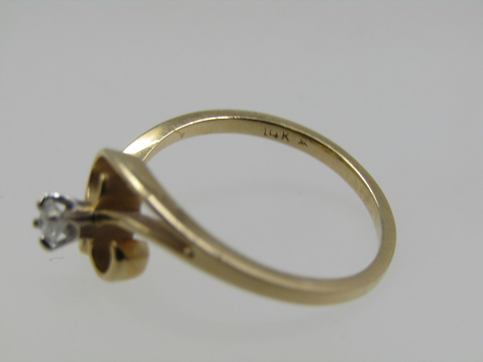 Vintage 14kt Diamond Ring, Size 6.5, .15 CTW Signed, 1960's - 5