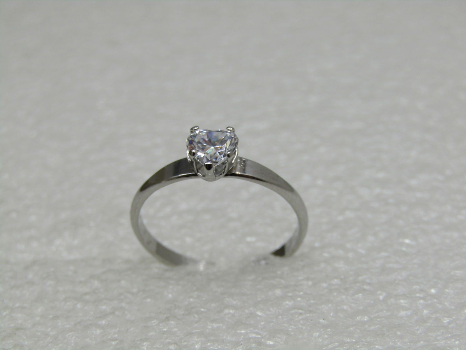 Sterling CZ Heart Ring, Sz. 6 - 4