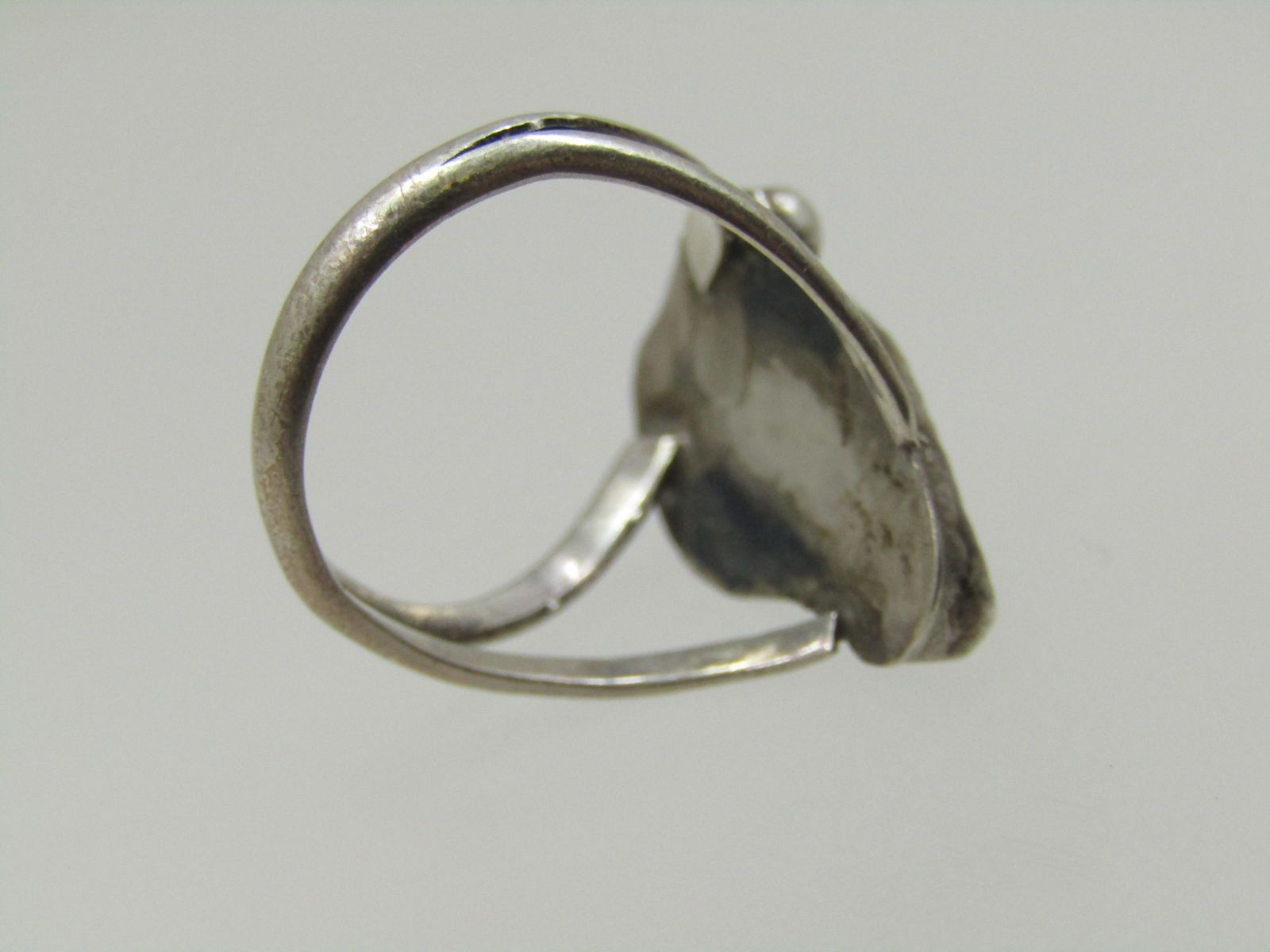 Vintage Sterling Southwestern Turquoise Feather Ring, Sz. 4.75 - 5