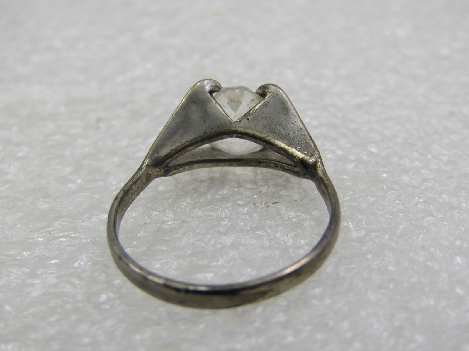 Vintage Sterling Clear Stone Ring, Sz. 6, Signed ESPO, 1960's - 5