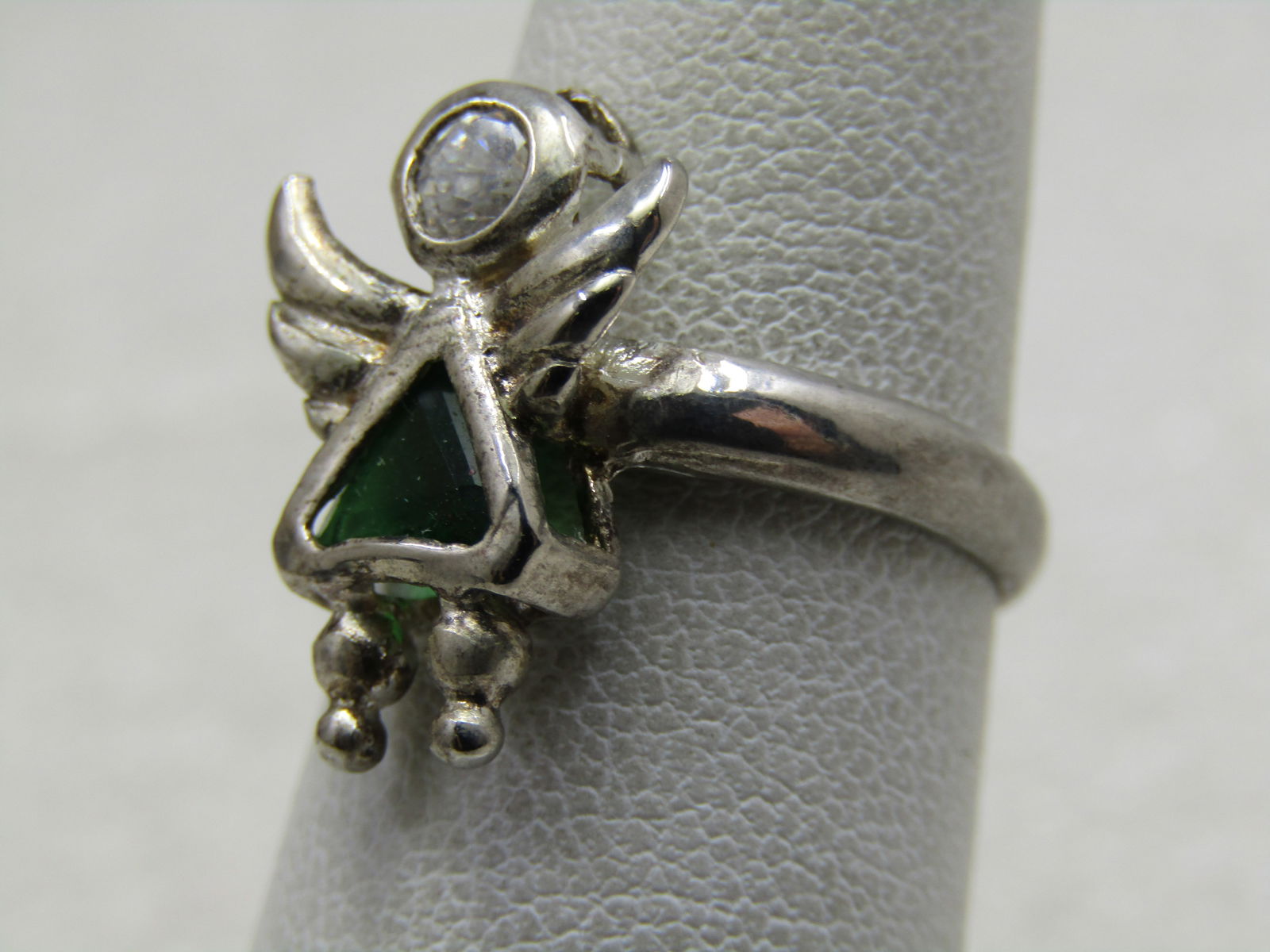 Vintage Rhinestone Angel Ring, Sz. 6, Marked .925 - 3