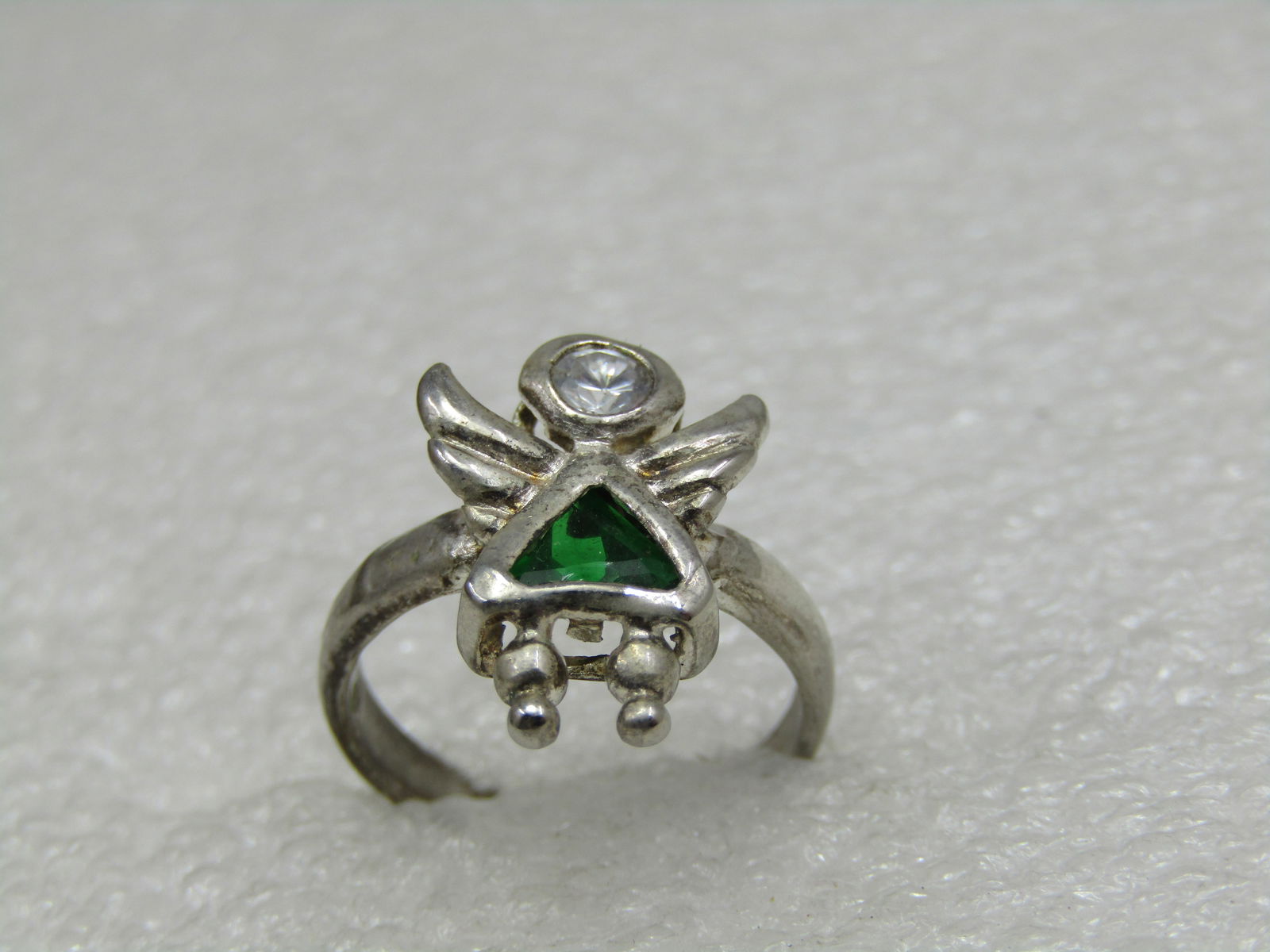 Vintage Rhinestone Angel Ring, Sz. 6, Marked .925 - 4