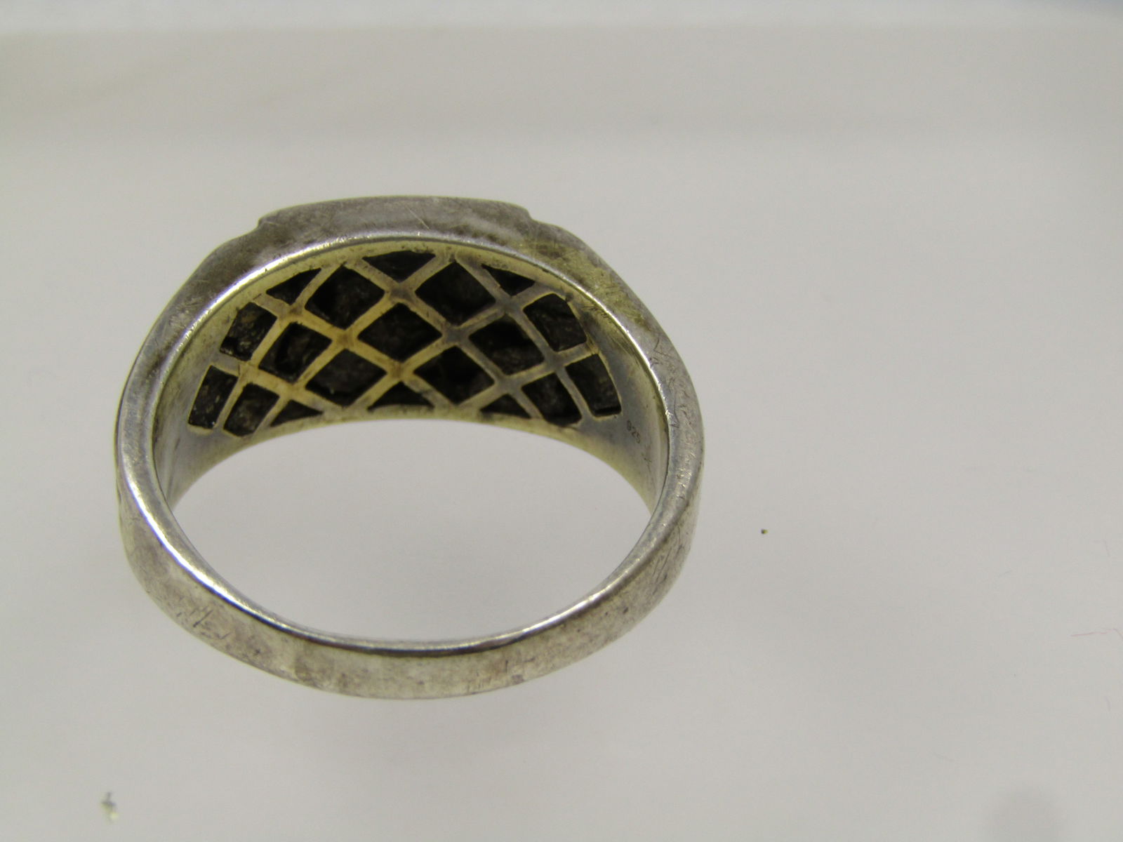 Vintage Sterling Diamond Ring, Men's, Sz. 15.5, 1950's-1960's - 6