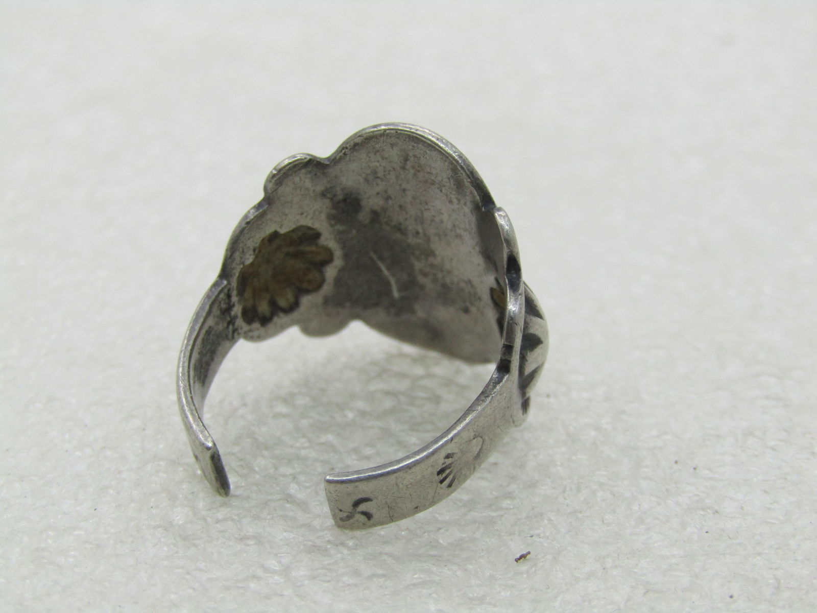 Vintage Sterling Southwestern Turquoise Ring, Open Back Adjustable, Unisex - 5