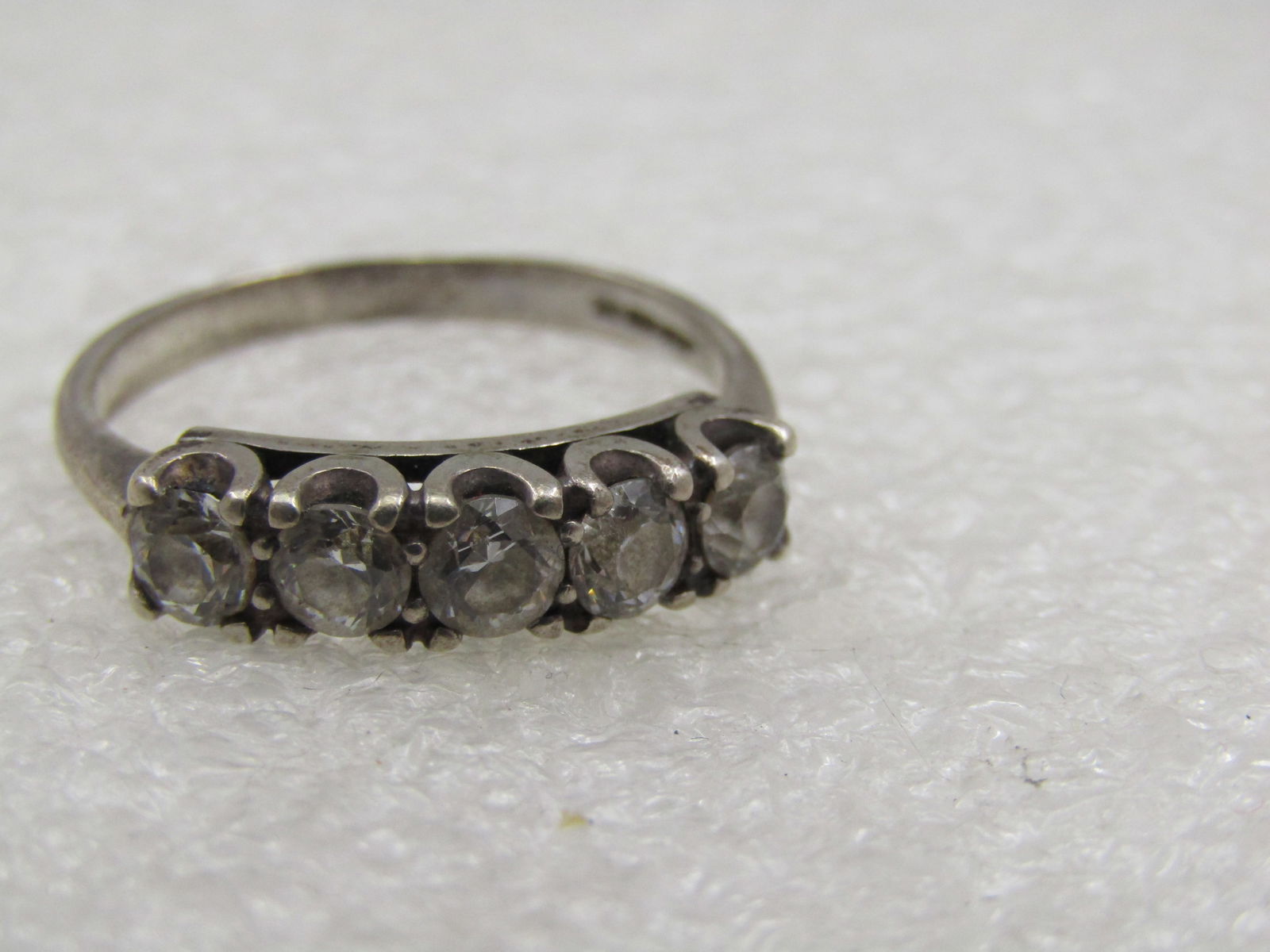 Vintage Sterling CZ Wedding/Anniversary Band, 1 TCW, Size 10 - 4