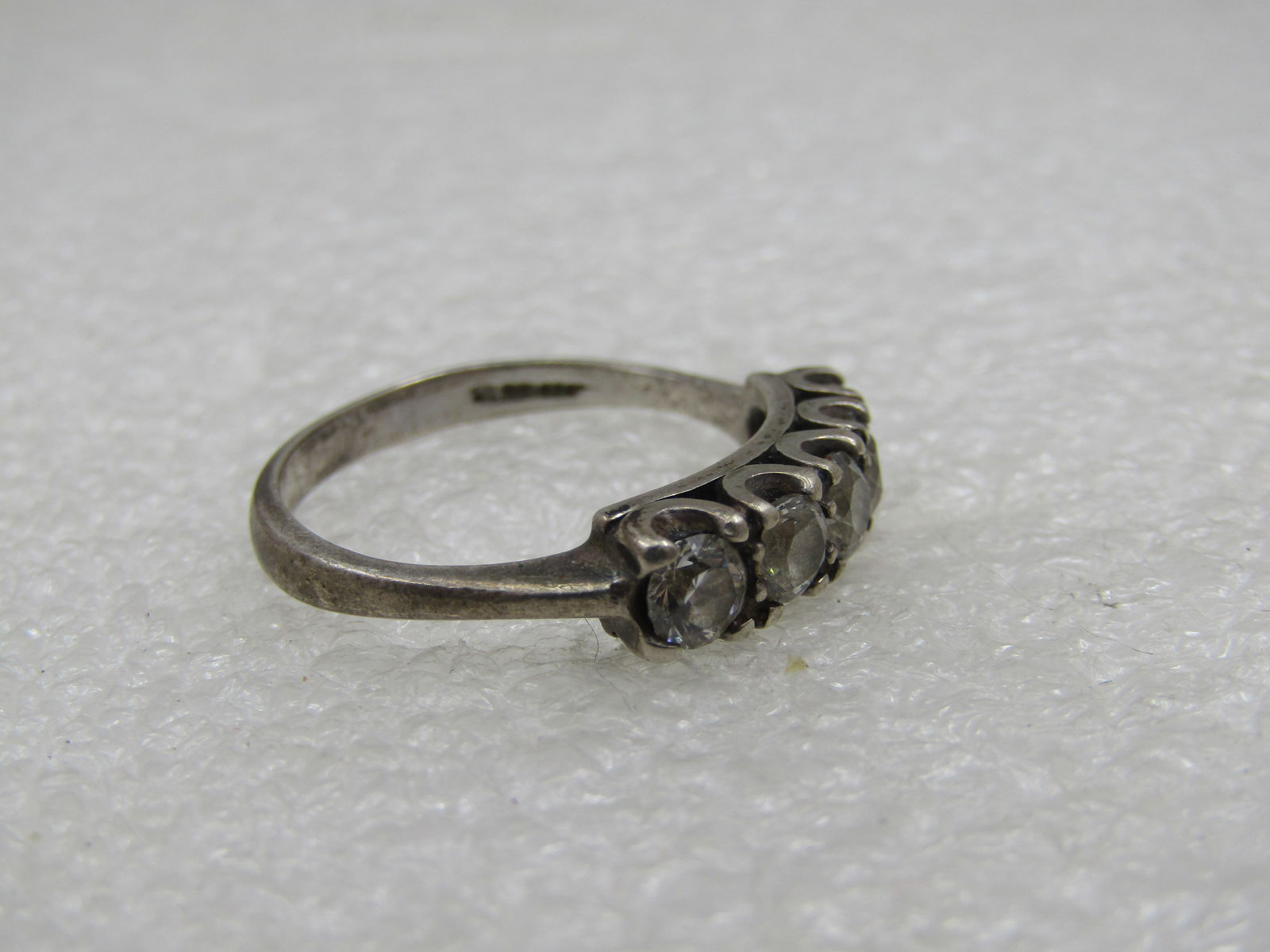 Vintage Sterling CZ Wedding/Anniversary Band, 1 TCW, Size 10 - 5