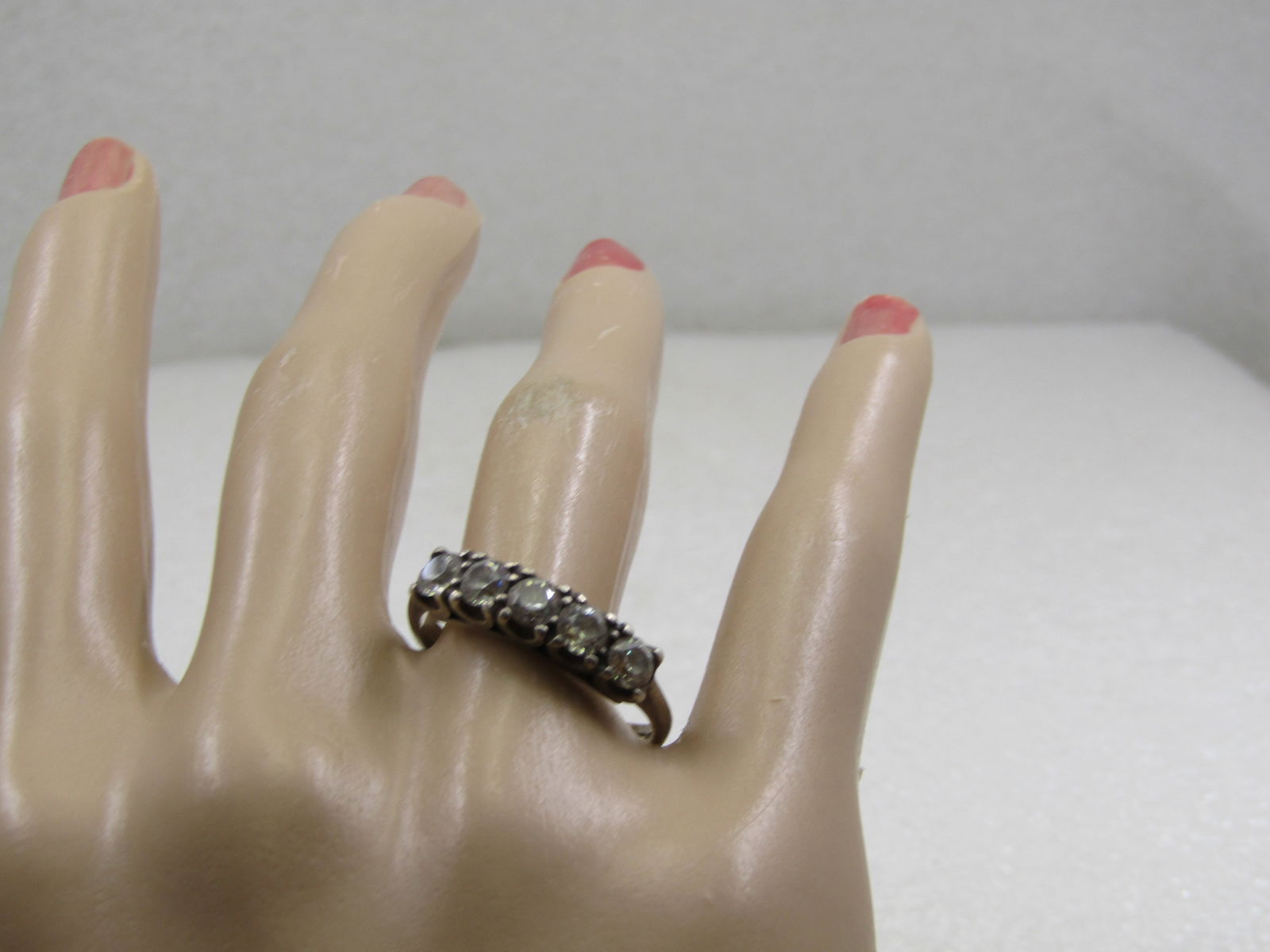 Vintage Sterling CZ Wedding/Anniversary Band, 1 TCW, Size 10 - 6