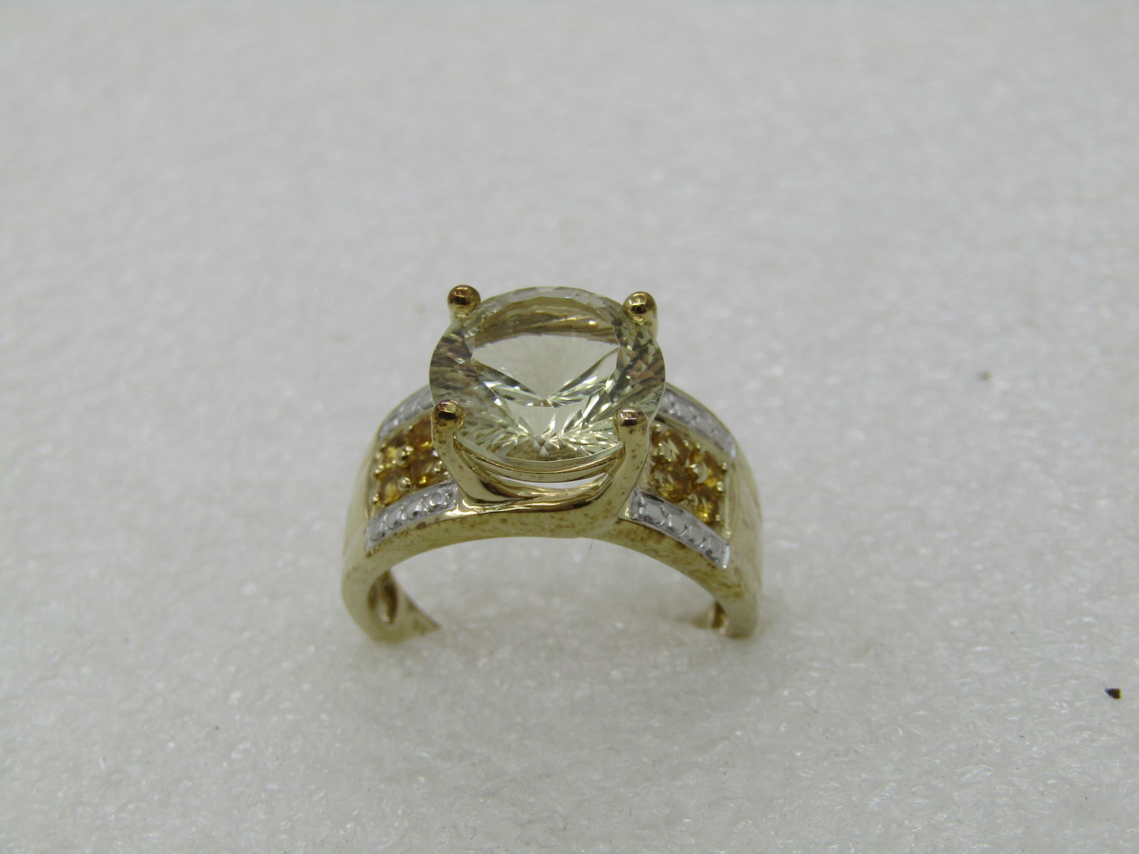 Sterling Yellow & Clear CZ Statement Ring, Sz. 10.25 - 2