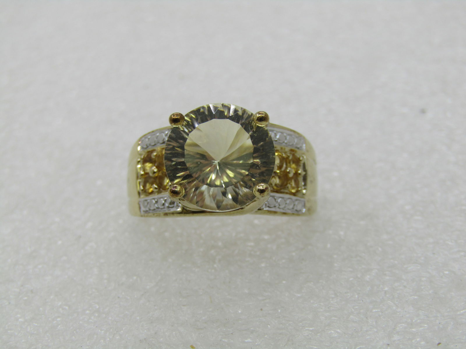 Sterling Yellow & Clear CZ Statement Ring, Sz. 10.25 - 3