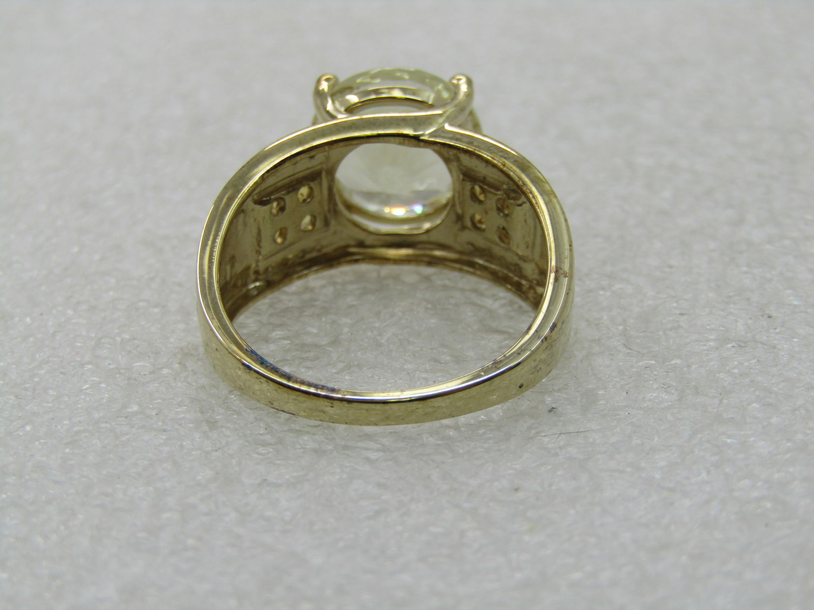 Sterling Yellow & Clear CZ Statement Ring, Sz. 10.25 - 8