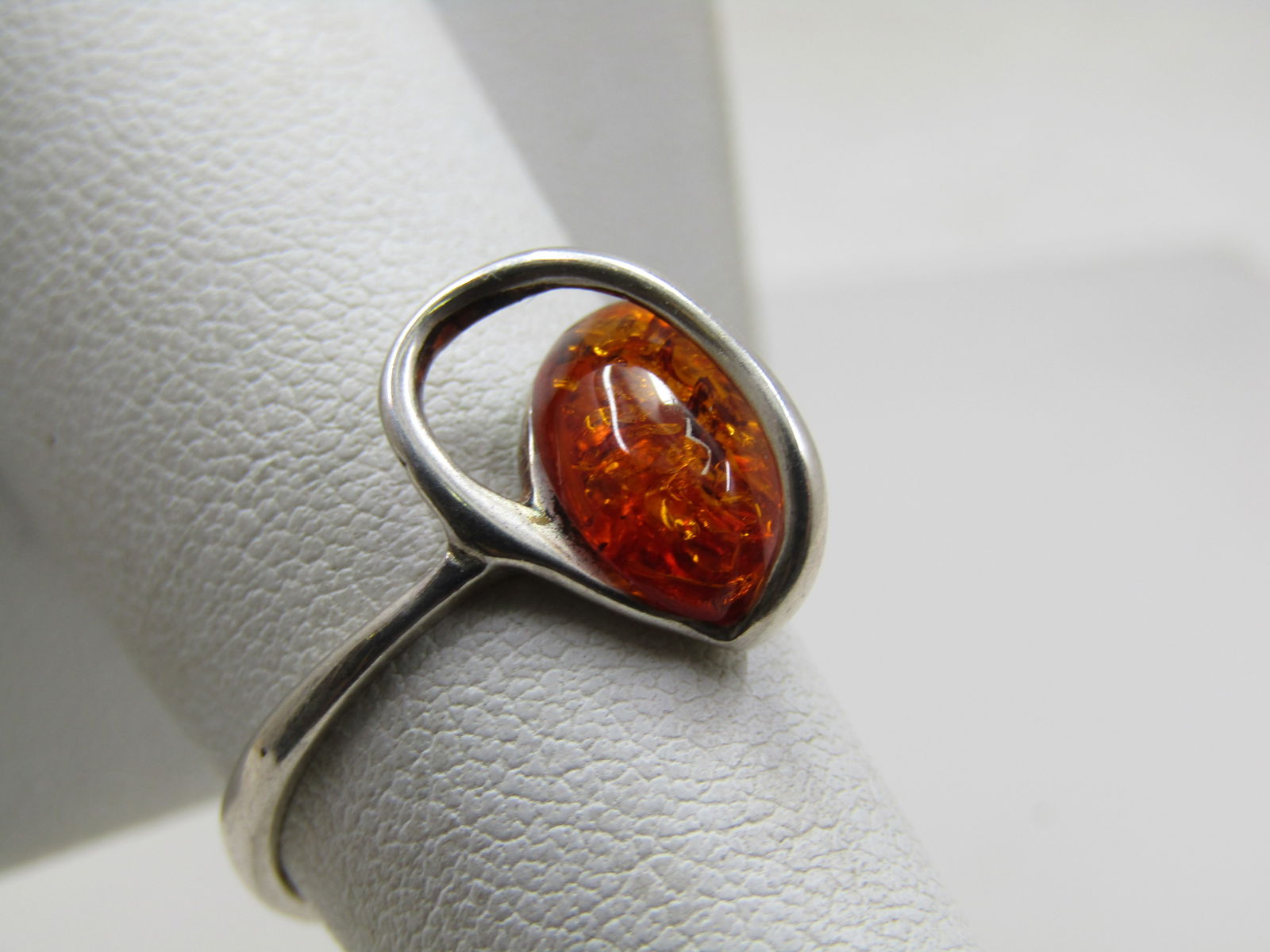 Sterling Amber Wrapped Mod Ring, Sz. 7.25 - 4