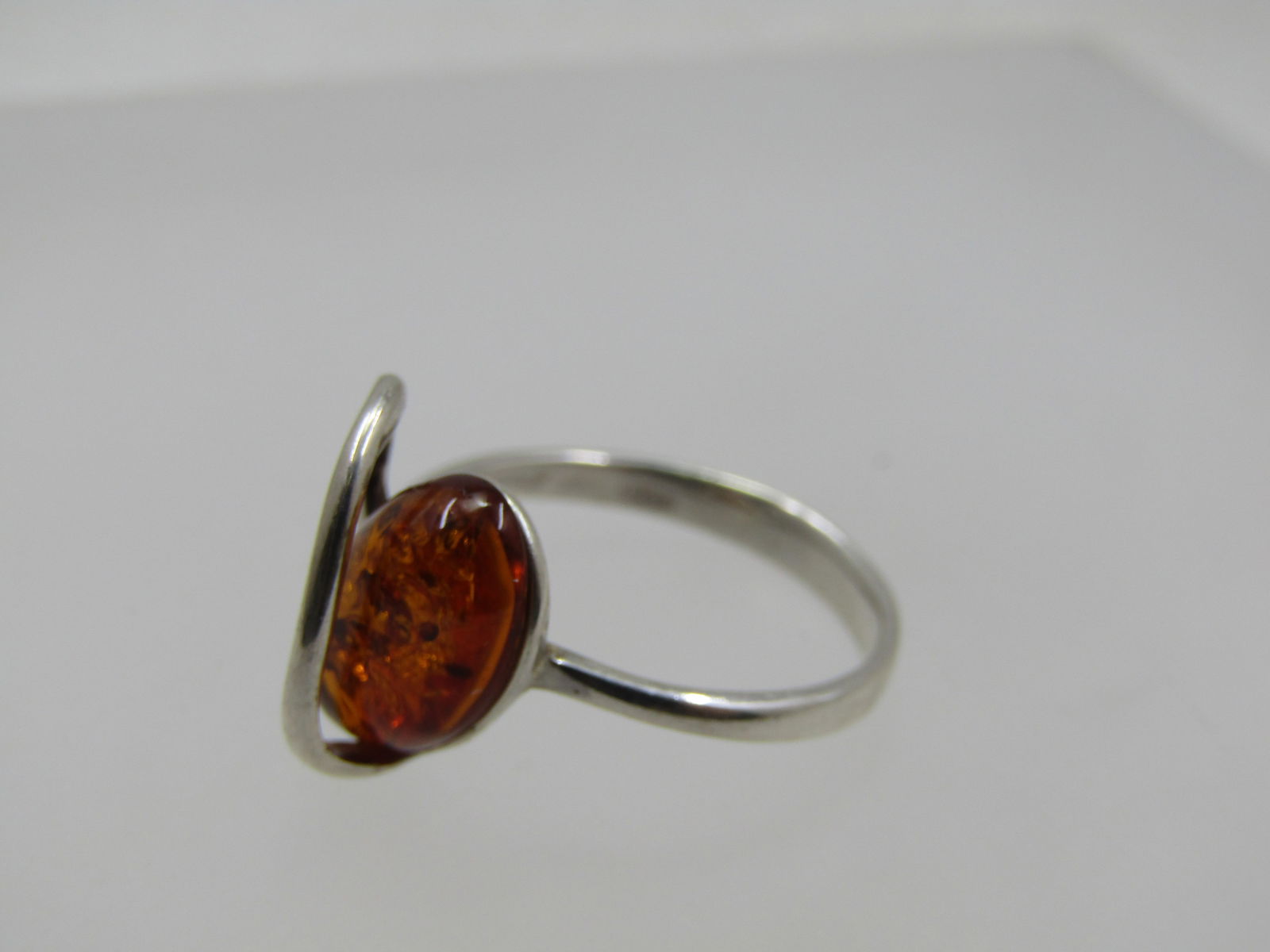 Sterling Amber Wrapped Mod Ring, Sz. 7.25 - 6