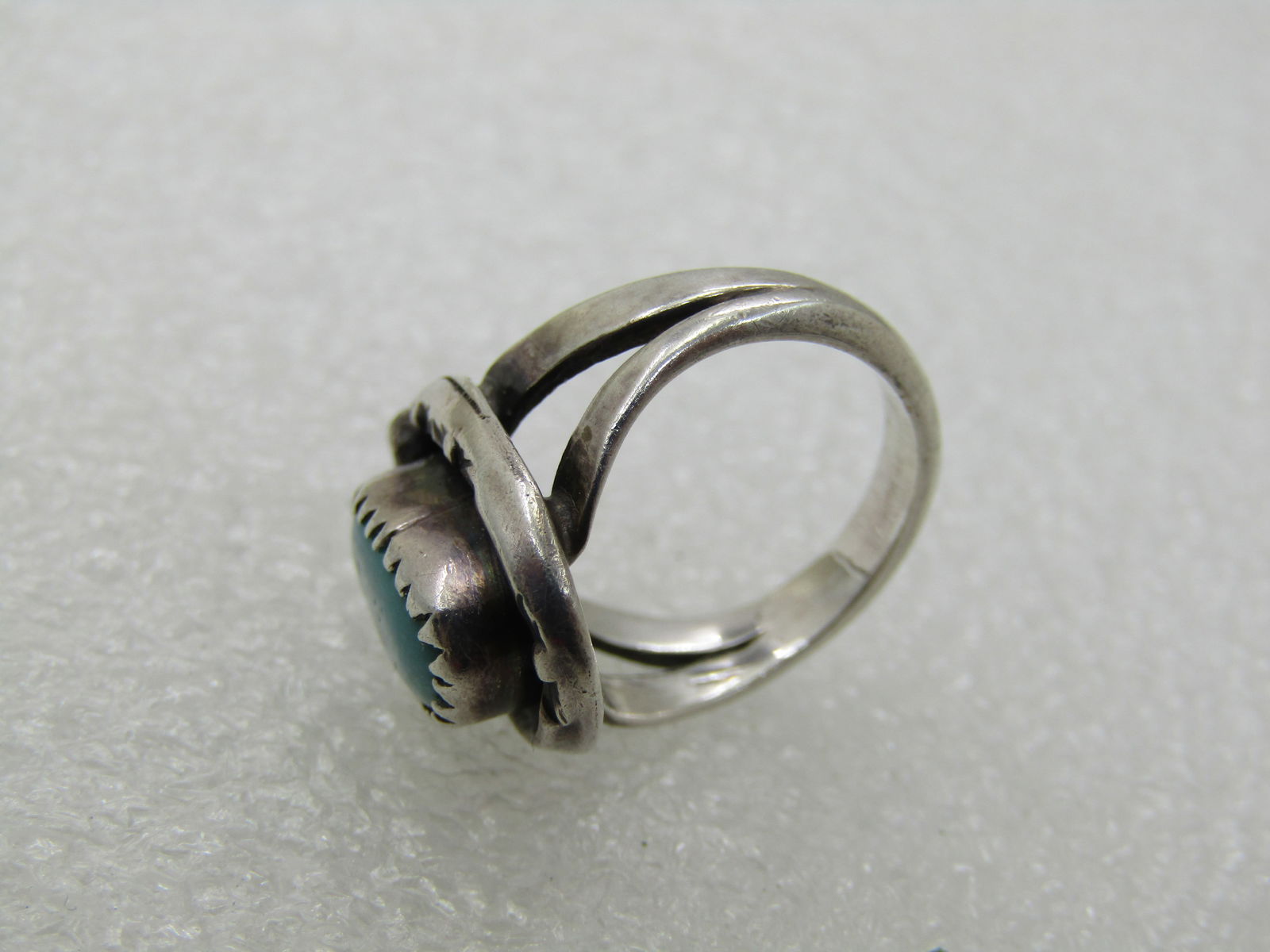 Vintage Southwestern Sterling Turquiose Ring, Sz 2.5, 4.0 gr., Post Mid-Century - 6