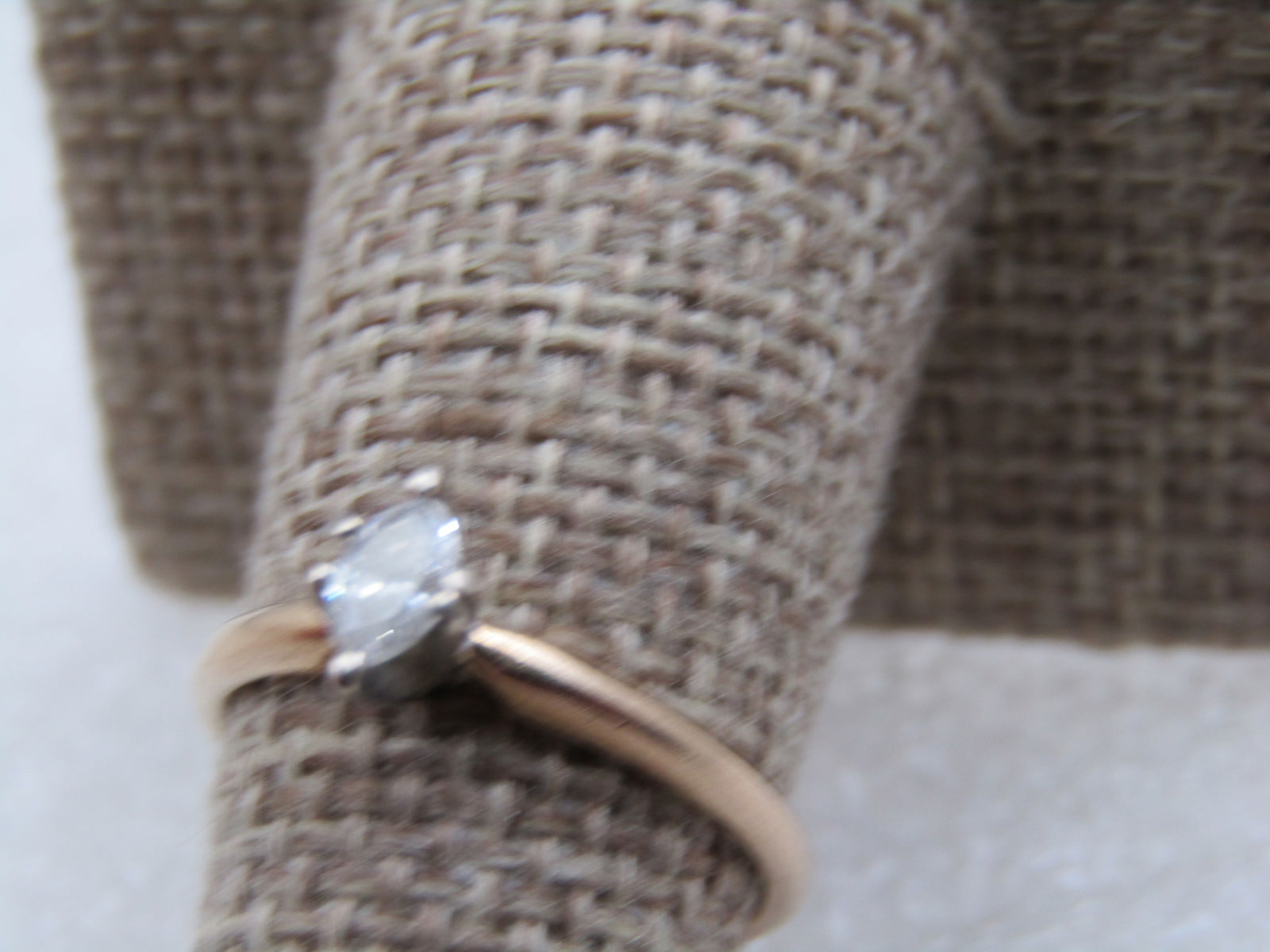 Vintage 14kt Marquise Diamond Engagement Ring, 25 ctw, Sz. 7, Signed - 4