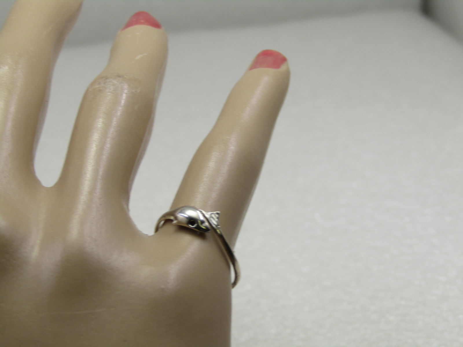 Sterling Silver Dolphin Bypass Ring, Sz. 6.5 - 8