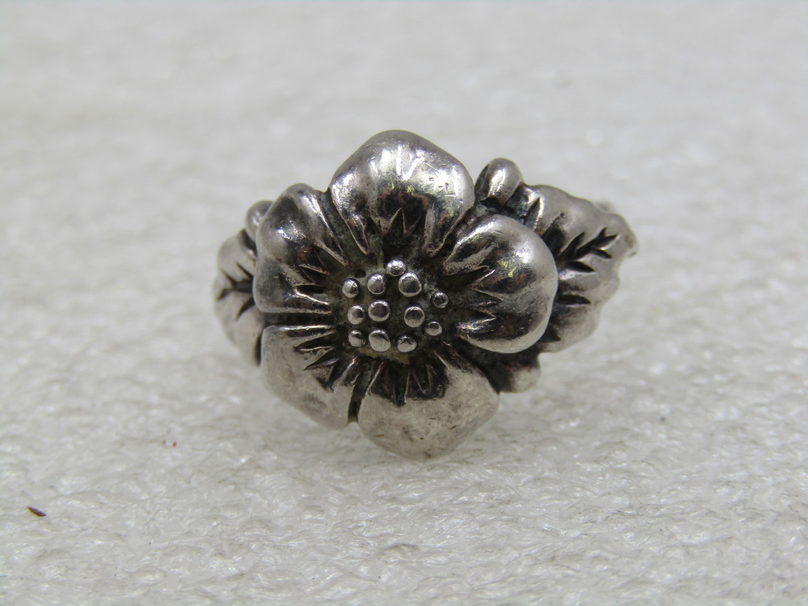 Vintage Sterling Silver Floral Blossom Ring, Sz. 6, Signed - 5