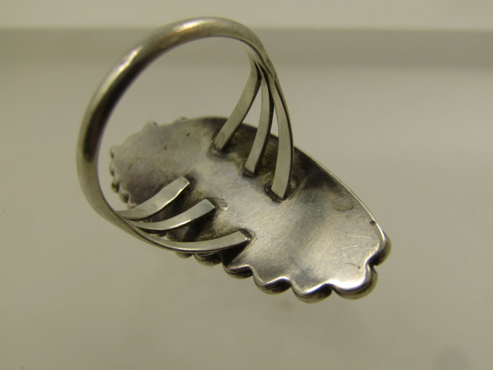 Vintage Sterling Southwestern Onyx Rng, Sz. 8.5, 1970's - 4