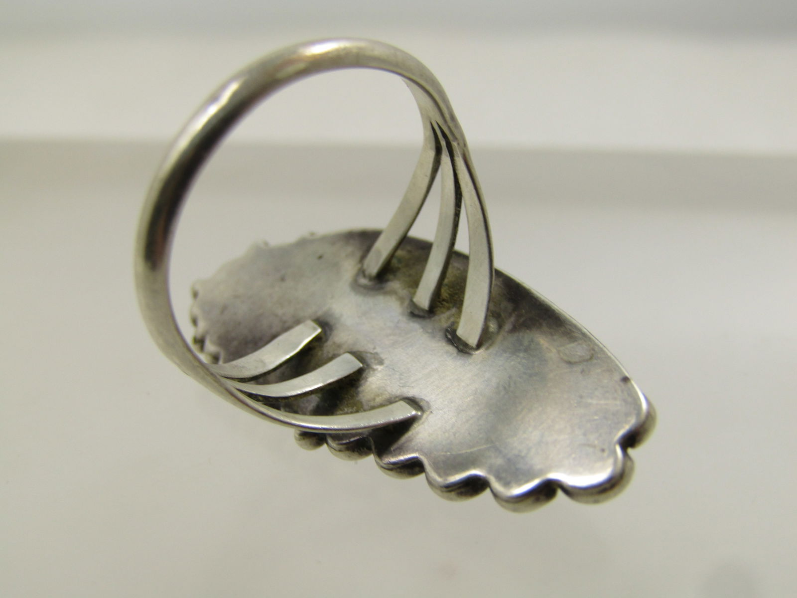 Vintage Sterling Southwestern Onyx Rng, Sz. 8.5, 1970's - 5