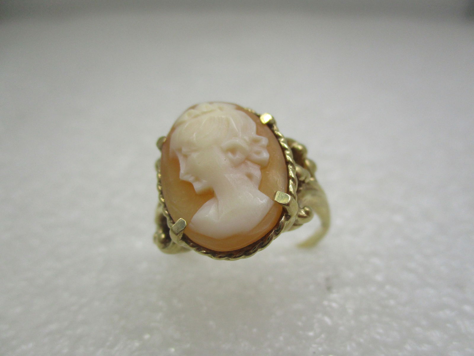 10kt Victorian/Art Nouveau Cameo Ring, Sz. 8.75, Signed - 4