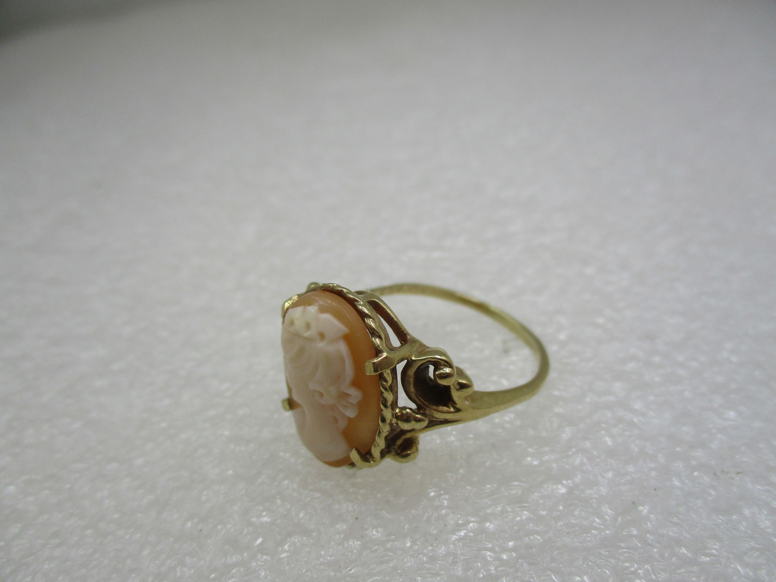 10kt Victorian/Art Nouveau Cameo Ring, Sz. 8.75, Signed - 5