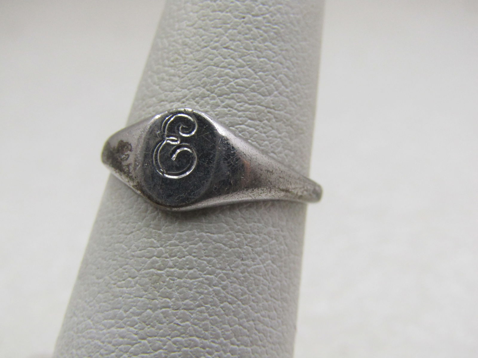 Vintage Sterling Initial E Ring, Espo, Sz. 5.75 - 3