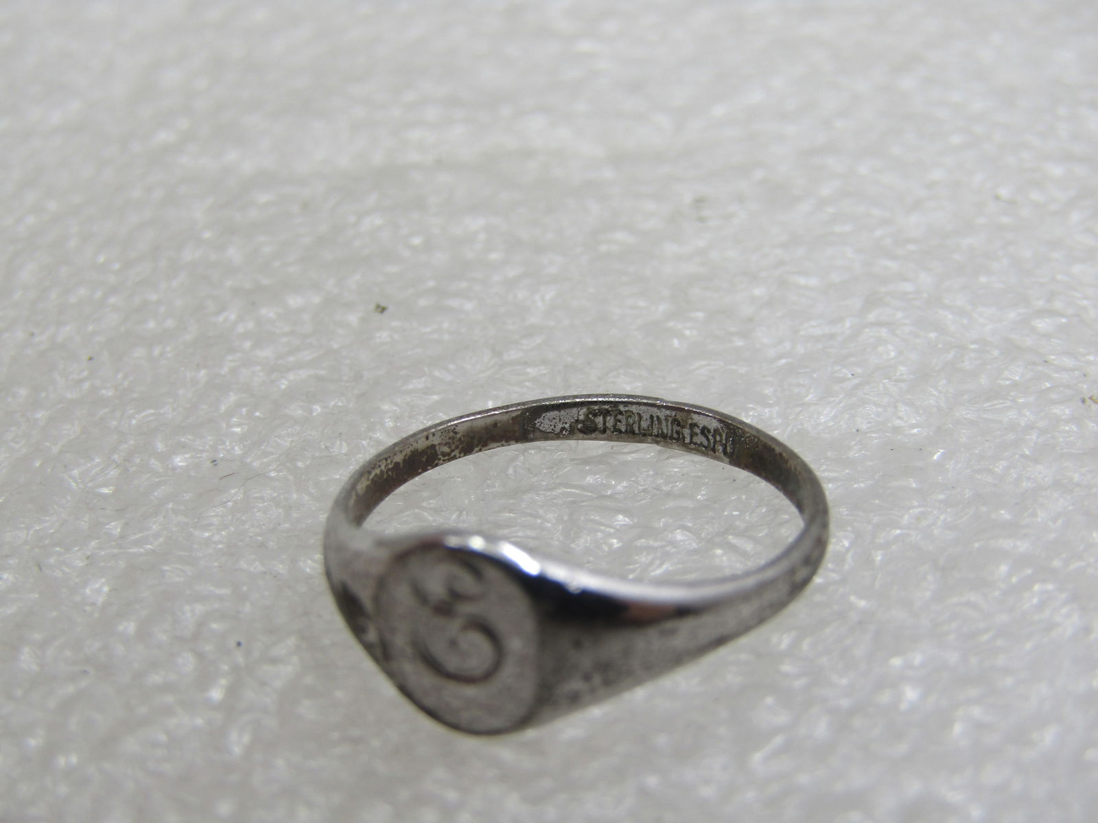 Vintage Sterling Initial E Ring, Espo, Sz. 5.75 - 5