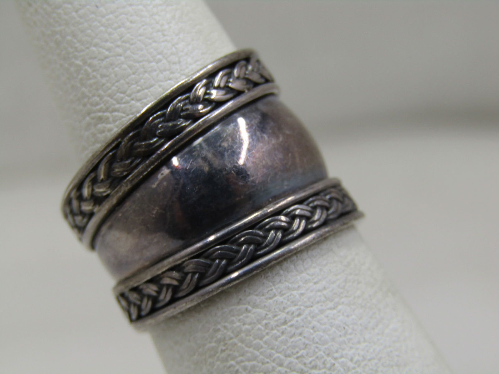 Vintage Sterling Wide Band Ring, Sz 6, Suarti, 14mm , Bali Style - 2