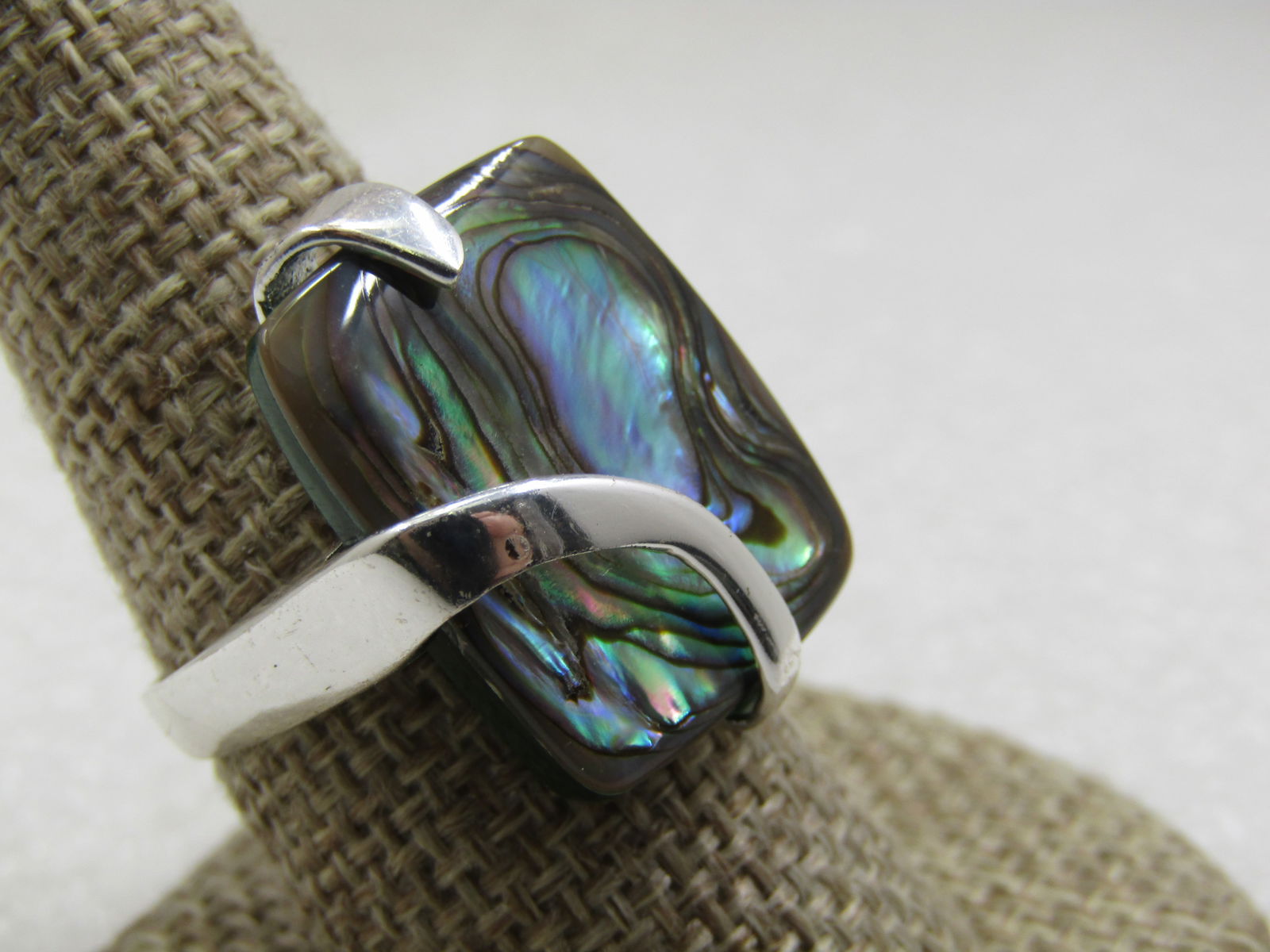 Sterling Silver Paua Shell Mod Wrapped Ring, Sz. 8.5 - 2