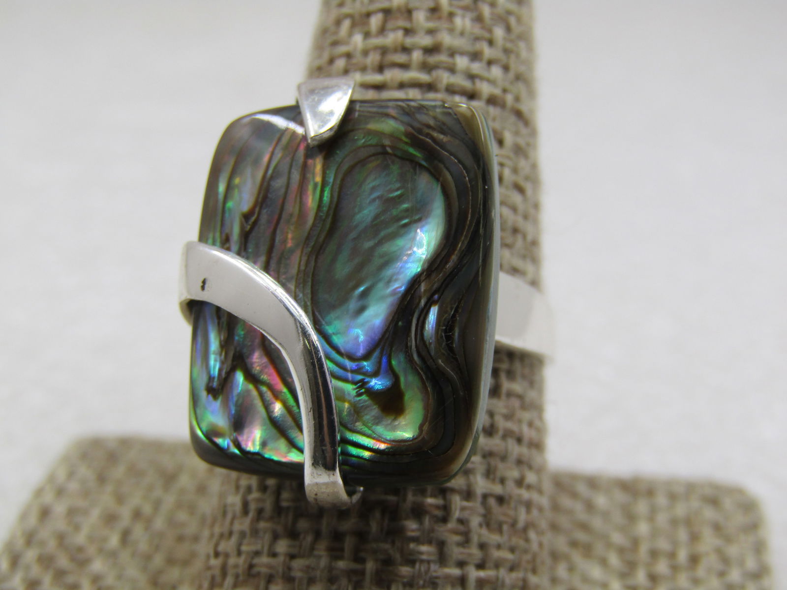 Sterling Silver Paua Shell Mod Wrapped Ring, Sz. 8.5 - 3