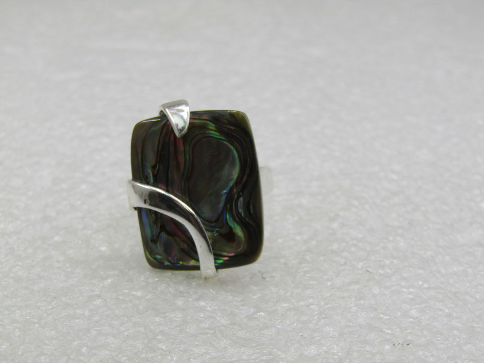 Sterling Silver Paua Shell Mod Wrapped Ring, Sz. 8.5 - 4