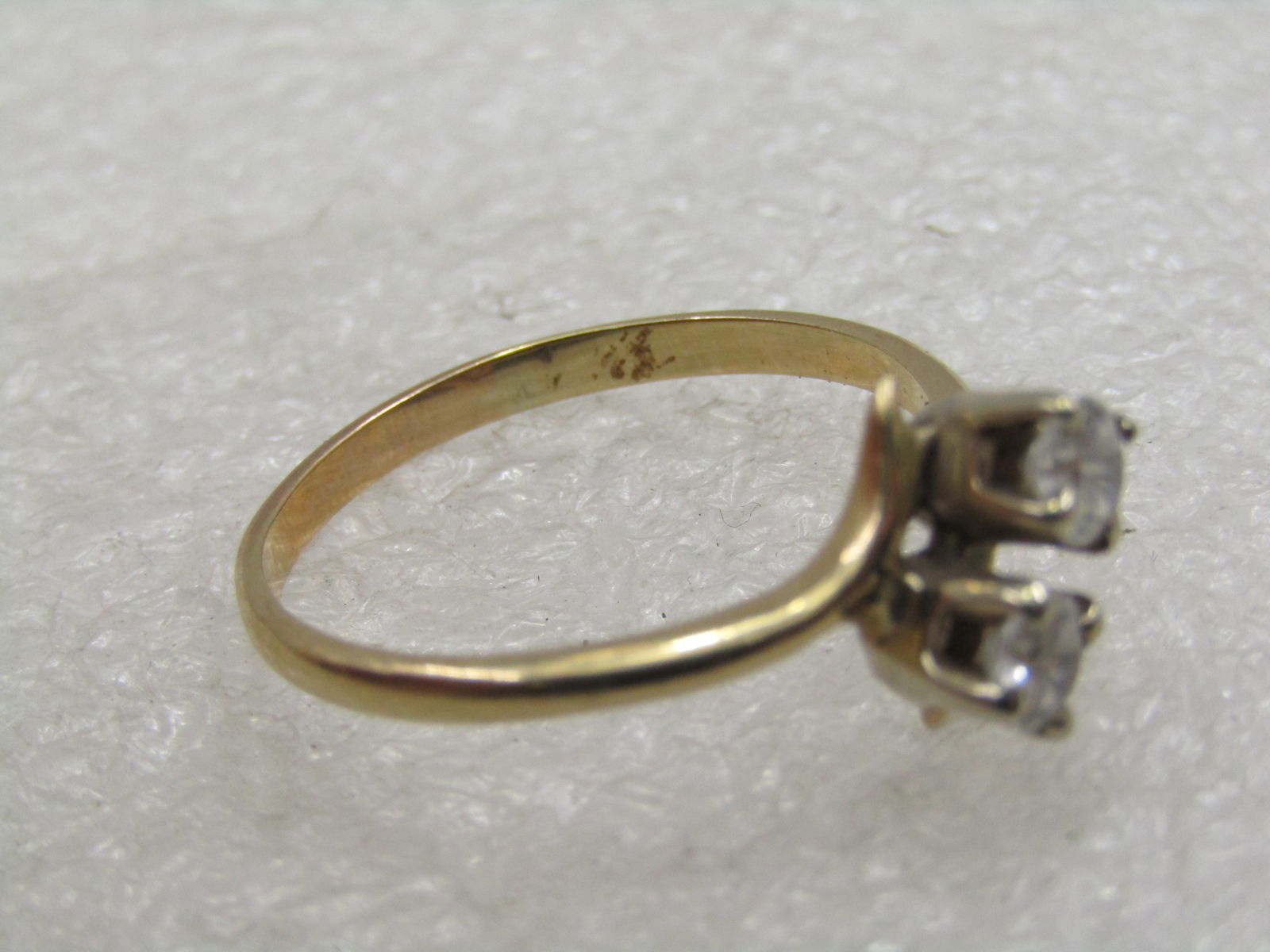 Vintage 10kt Double CZ Bypass Engagement Ring, Sz. 11. - 7