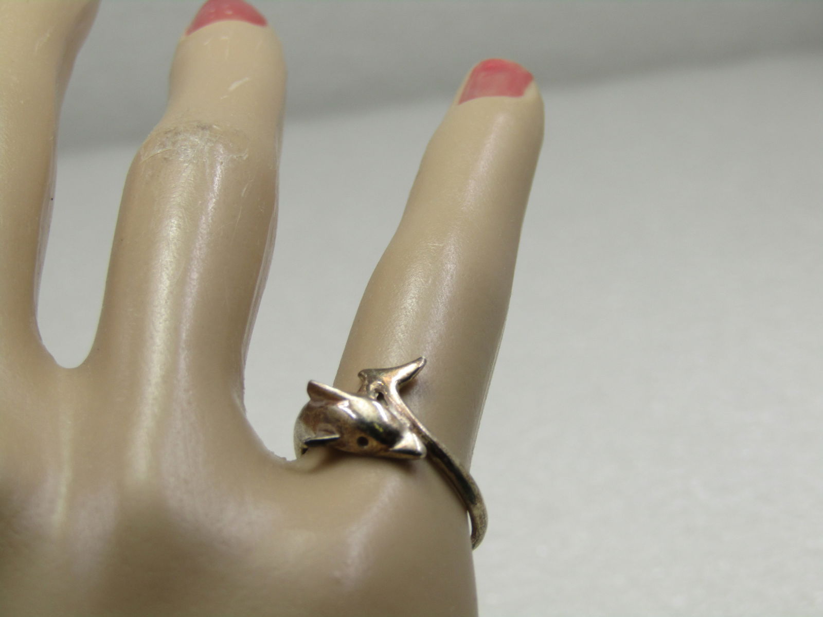 Sterling Silver Dolphin Bypass Ring, Sz. 6 - 7