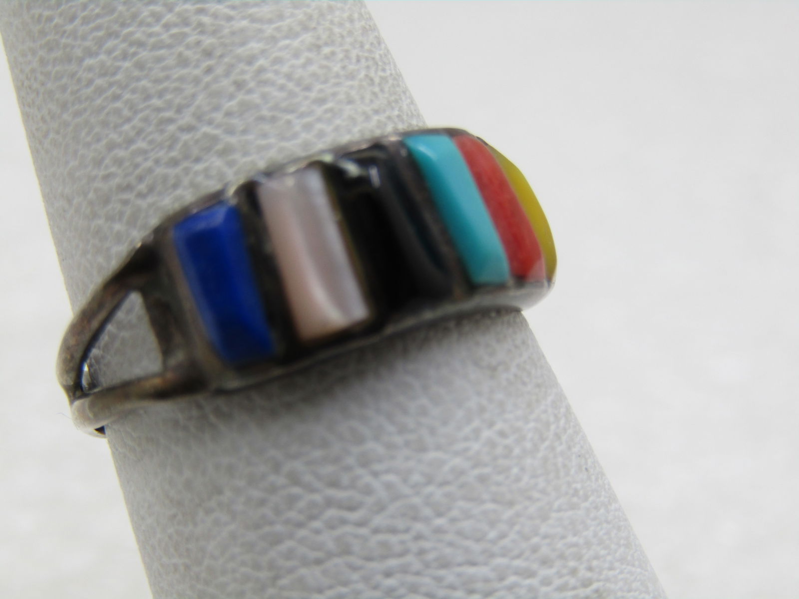 Vintage Sterling Southwestern Mixed Stone Ring, Sz. 7 - 2