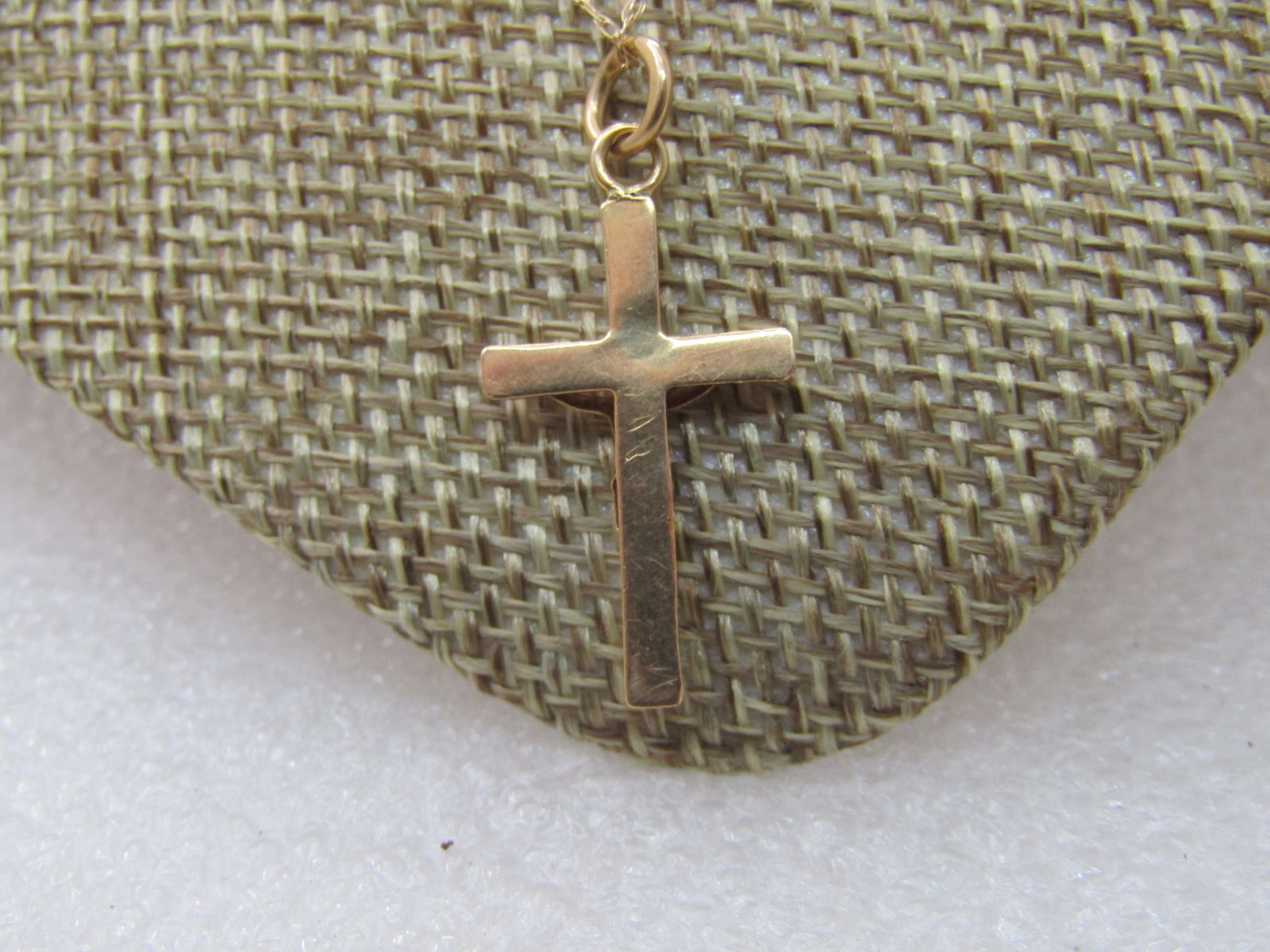 Vintage 10kt Cross Crucifix Necklace, Signed ADL, 19", - 5