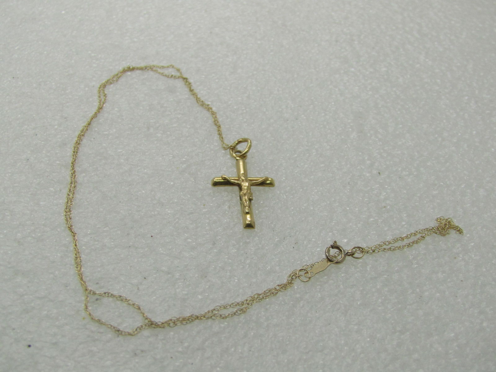 Vintage 10kt Cross Crucifix Necklace, Signed ADL, 19", - 6