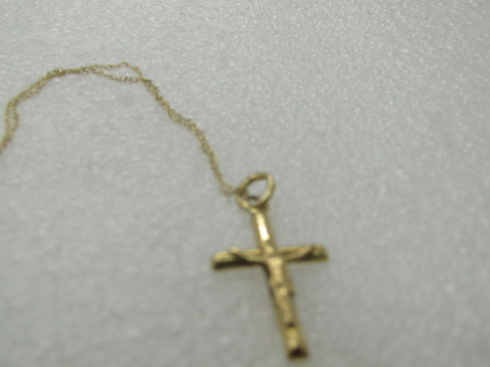 Vintage 10kt Cross Crucifix Necklace, Signed ADL, 19", - 7