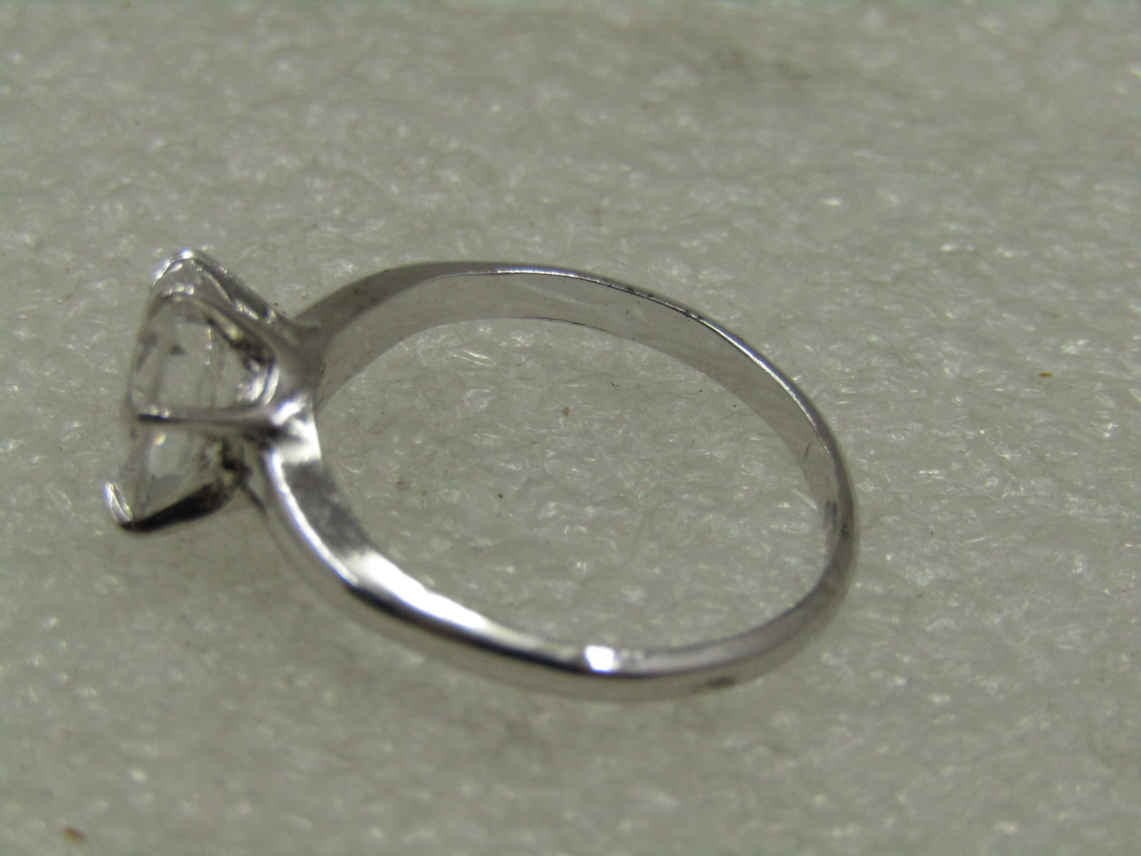Silver Plated Engagement ring, Sz. 7. 8.5mm, Signed - 5