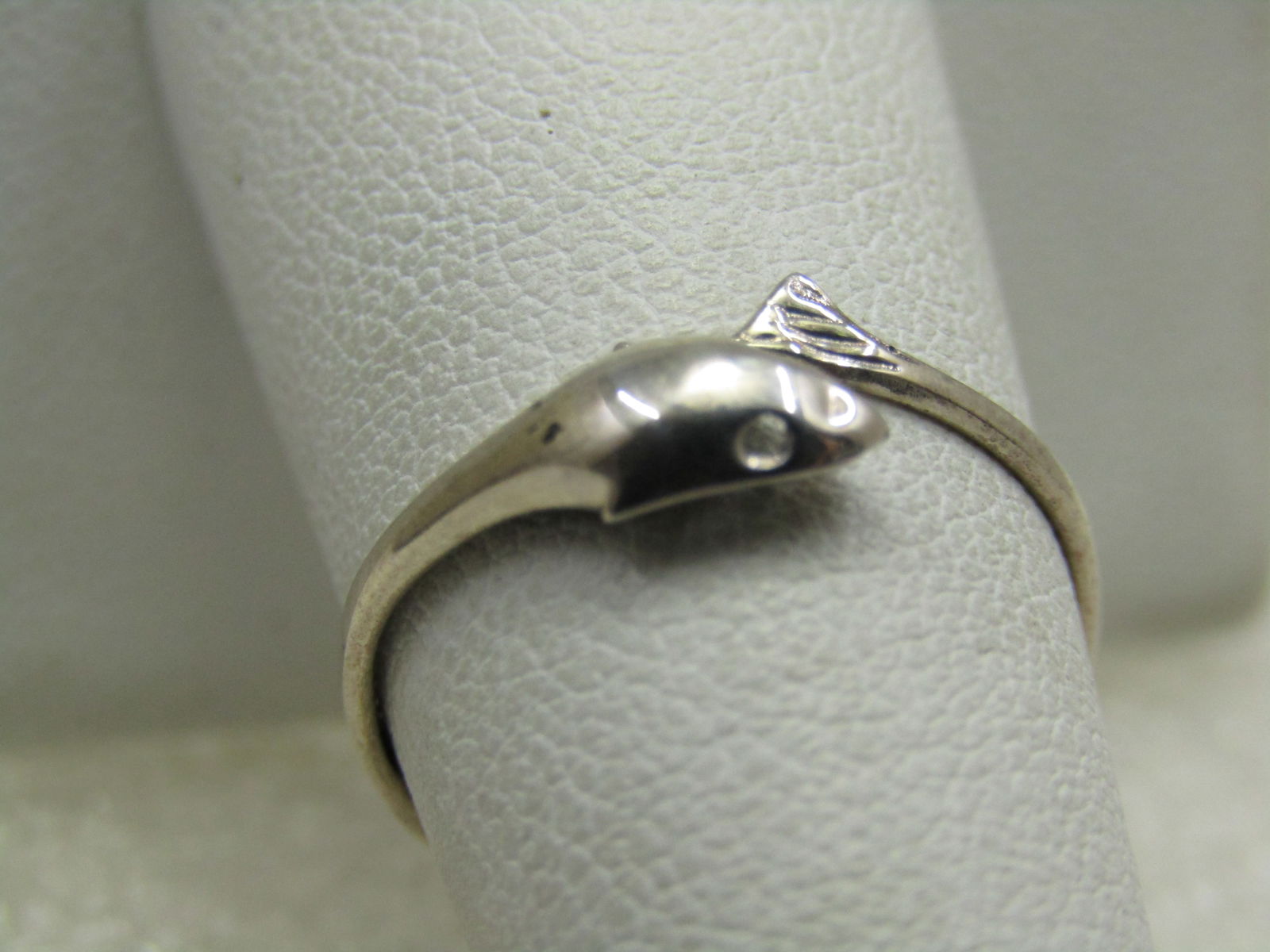 Vintage Sterling Dolphin Bypass Ring, Sz. 7 - 3