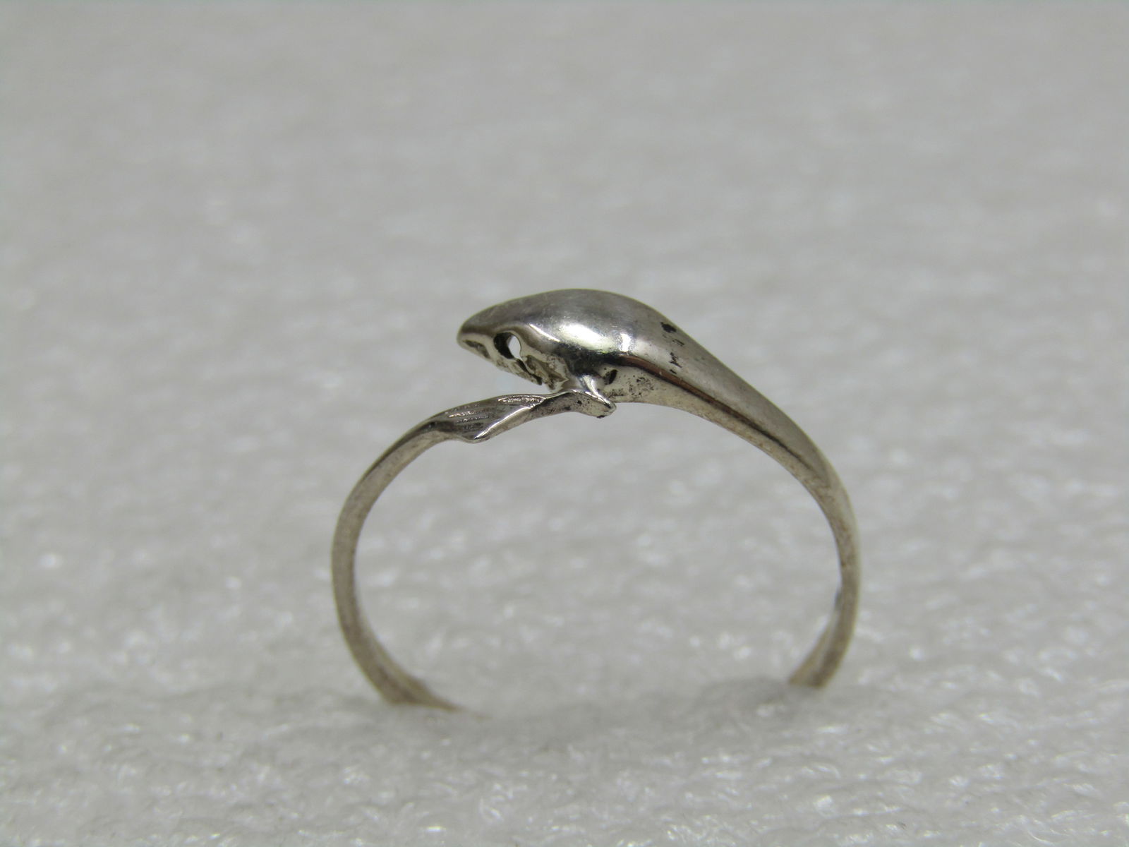 Vintage Sterling Dolphin Bypass Ring, Sz. 7 - 4