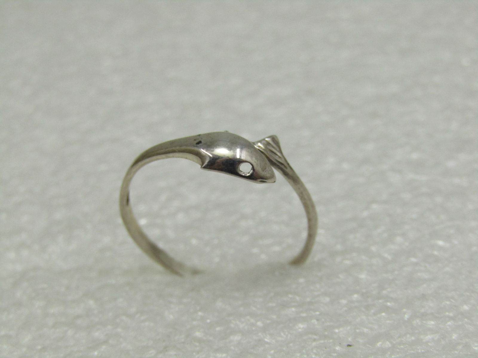 Vintage Sterling Dolphin Bypass Ring, Sz. 7 - 5
