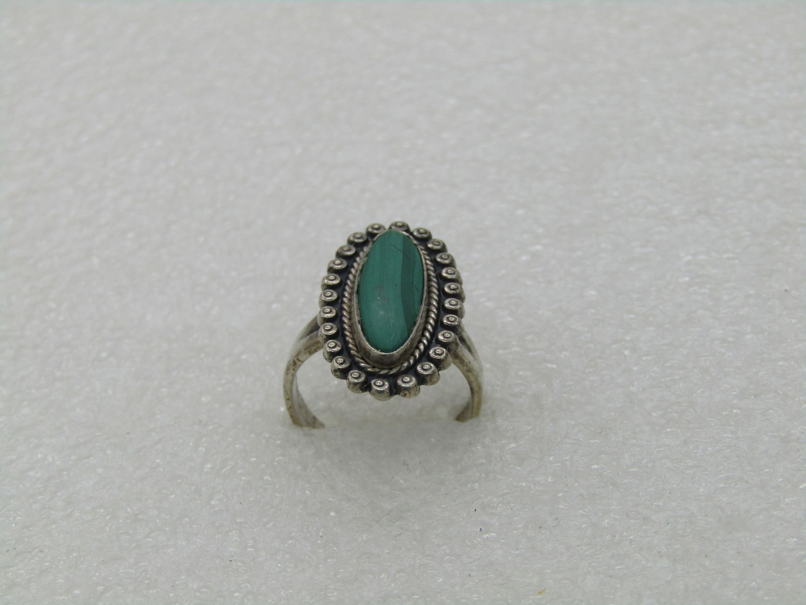 Vintage Sterling Southwestern Malachite Ring, Sz. 5, Bell Trading - 4