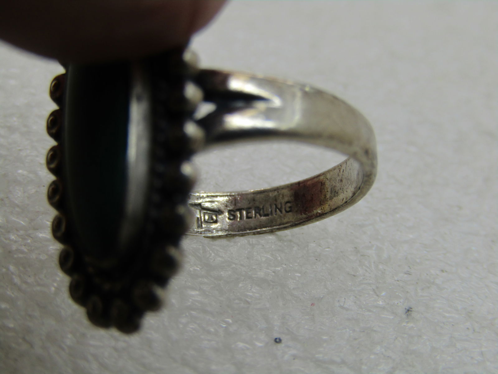 Vintage Sterling Southwestern Malachite Ring, Sz. 5, Bell Trading - 6