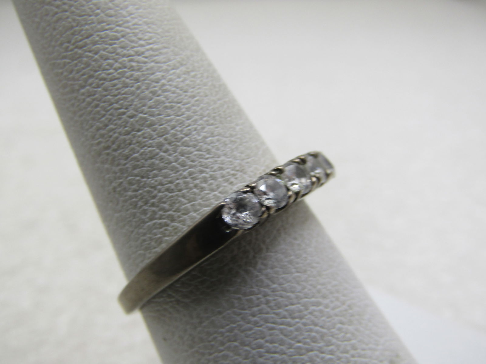 Vintage Sterling Multi-CZ Ring, Sz. 8.25, 3mm , Signed JC - 3