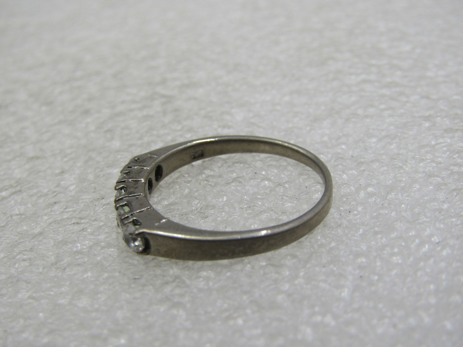 Vintage Sterling Multi-CZ Ring, Sz. 8.25, 3mm , Signed JC - 6