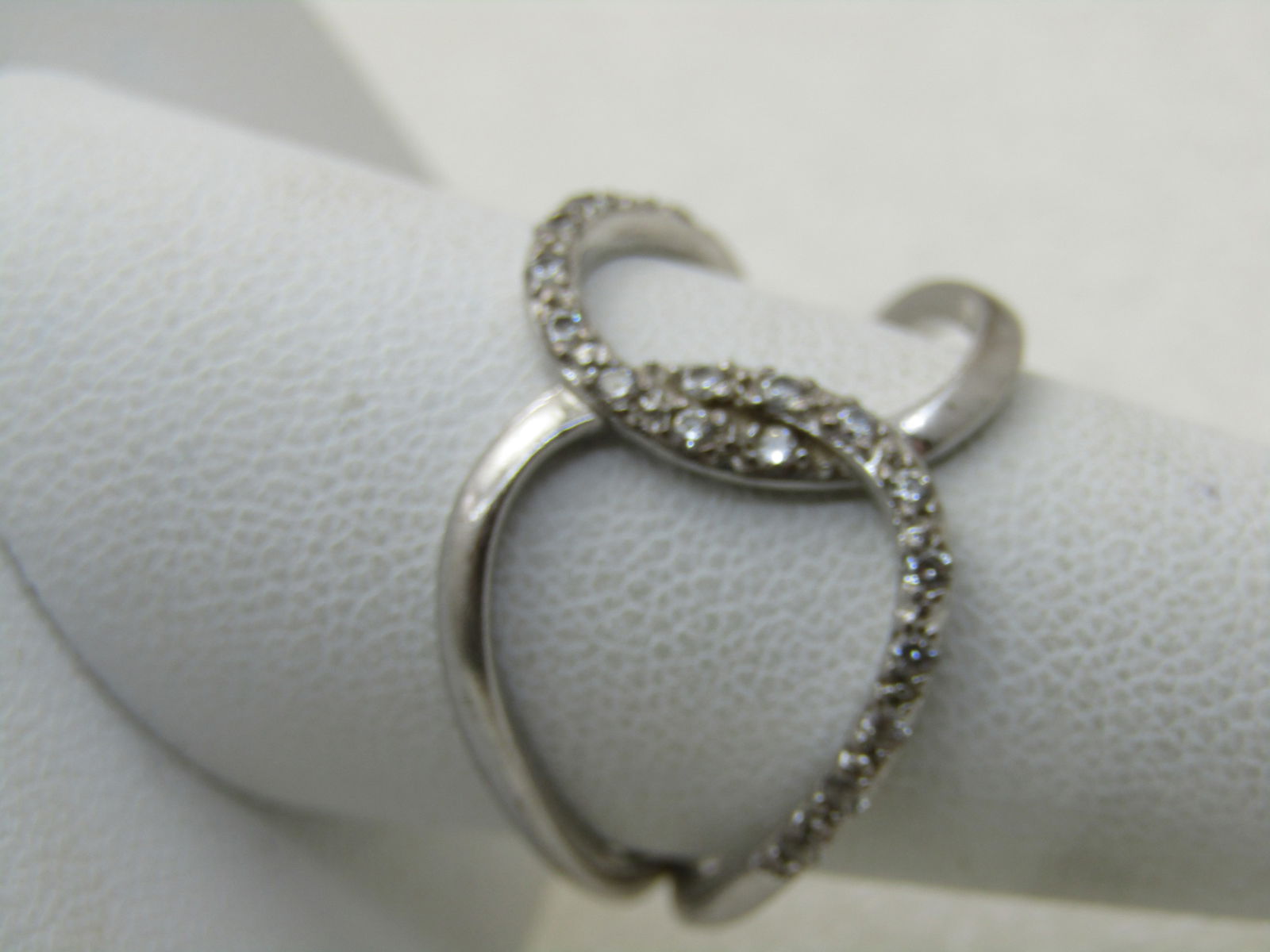 Sterling Silver CZ Wided Looped Ring, Sz. 9, 20 CZ, Signed NVC (Nataliya Collister) - 2
