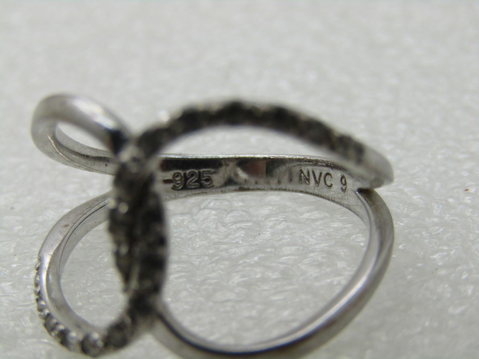 Sterling Silver CZ Wided Looped Ring, Sz. 9, 20 CZ, Signed NVC (Nataliya Collister) - 5