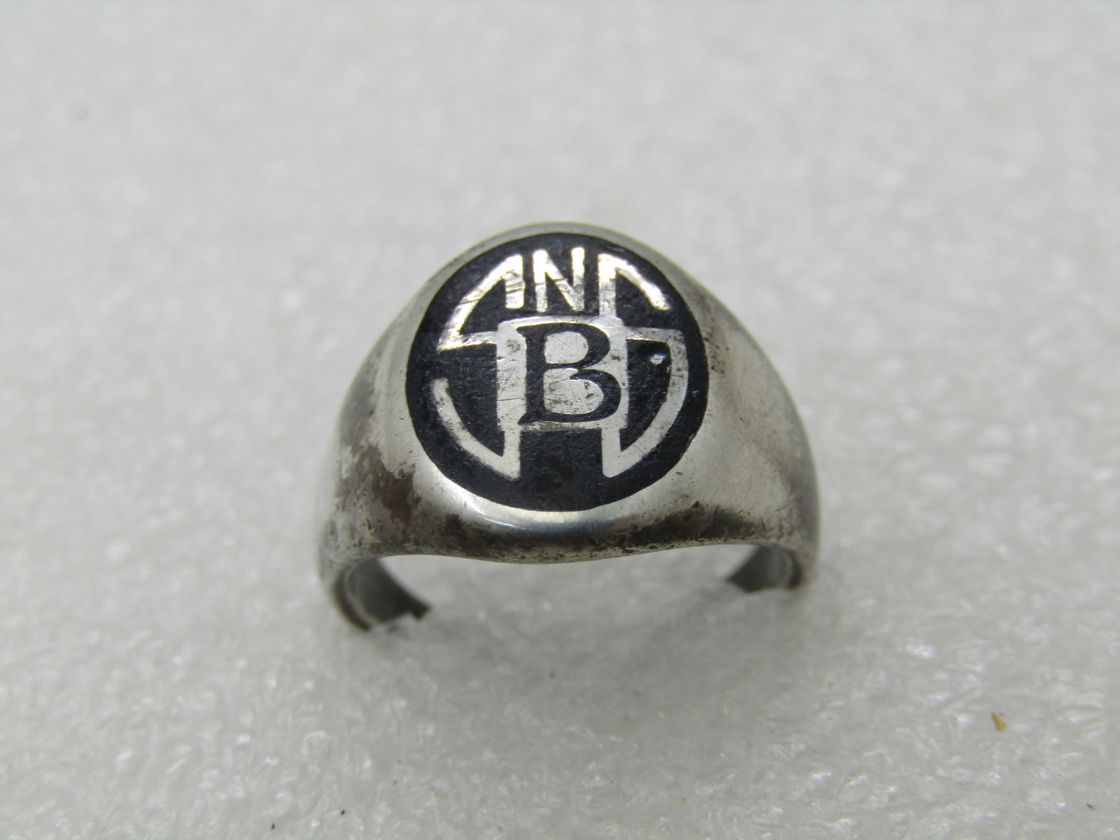Vintage Sterling Initial/School Ring SNSB, Sz. 3, Signed ROCH NY - 2