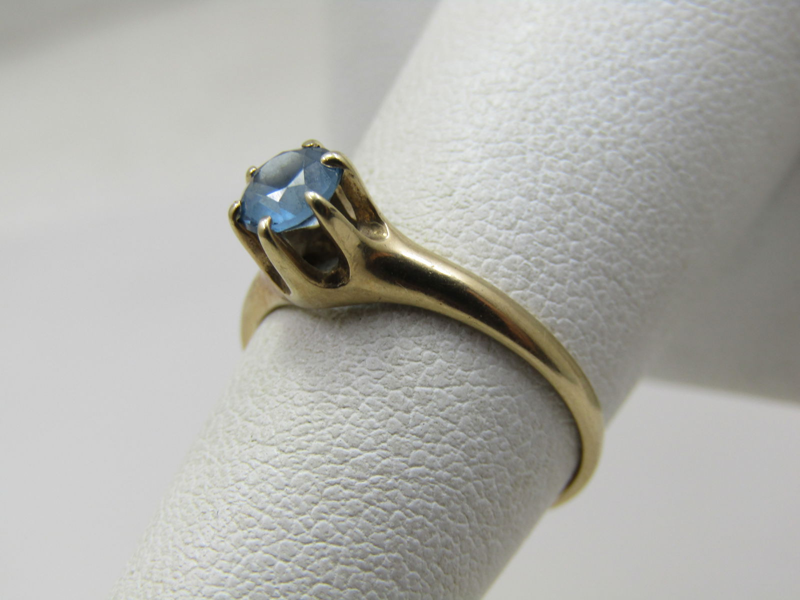 Vintage 10kt Blue Topaz .33 CTW Ring, Sz. 6.75, Signed - 4