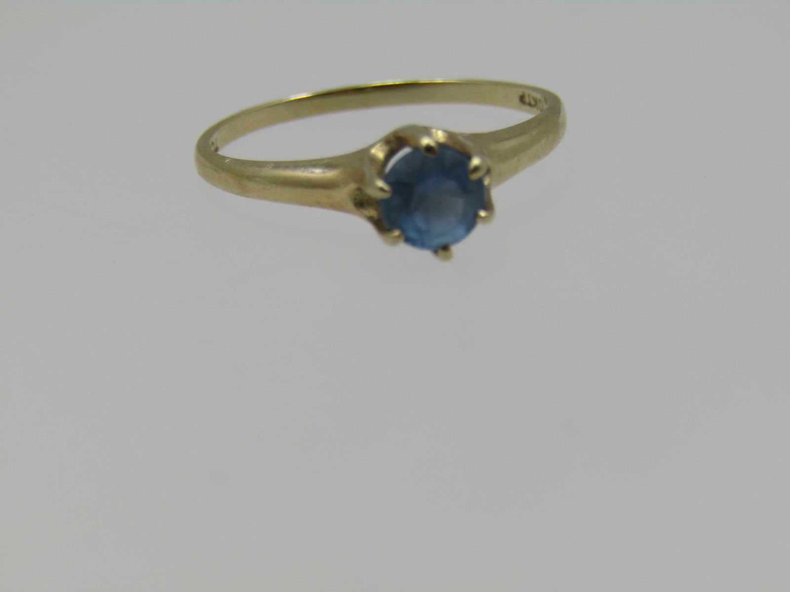 Vintage 10kt Blue Topaz .33 CTW Ring, Sz. 6.75, Signed - 5