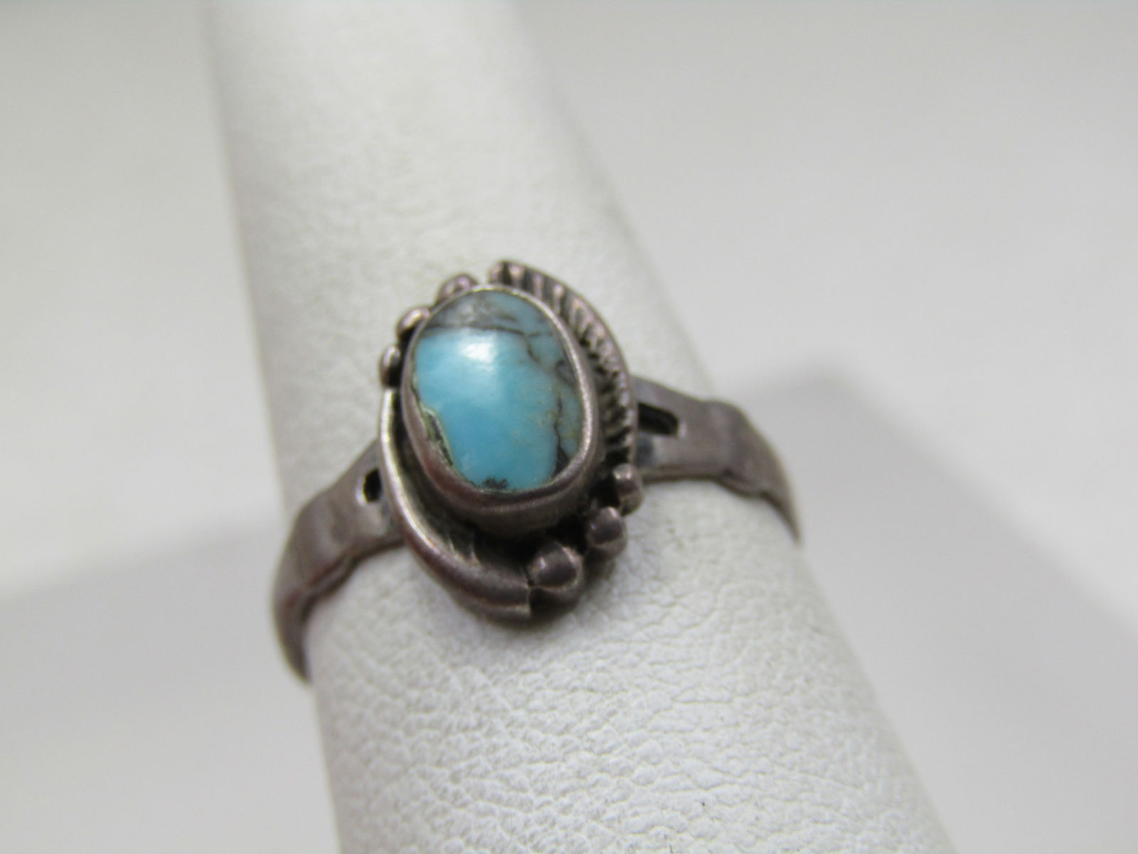 Vintage Sterling Southwestern Turquoise Ring, Sz. 7 1960-1970's - 2